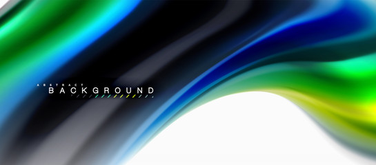 Fluid liquid mixing colors concept on light grey background, curve flow, trendy abstract layout template for business or technology presentation or web brochure cover, wallpaper