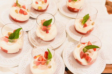 Ice cream dessert served during a wedding