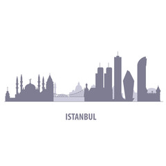 Istanbul cityscape - silhouette of skyline of Istanbul