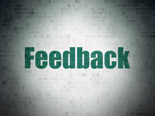 Business concept: Painted green word Feedback on Digital Data Paper background