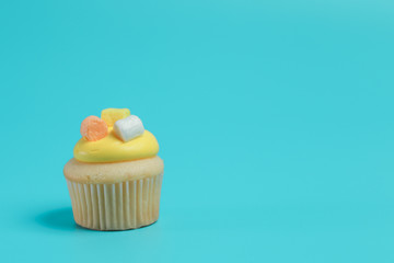 Birthday Cake On Color For The Background