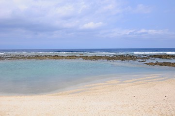 Fototapeta na wymiar Beautiful beach and landscape of seaside on Green Island in Taitung, Taiwan