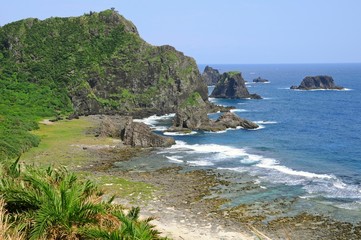 Beautiful beach and landscape of seaside on Green Island in Taitung, Taiwan