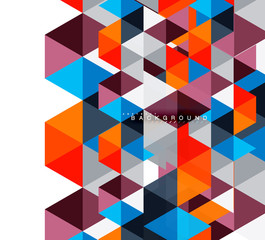 Multicolored triangles abstract background, mosaic tiles concept