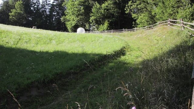 Zorbing from a Hill in Slovenia