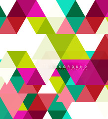 Multicolored triangles abstract background, mosaic tiles concept