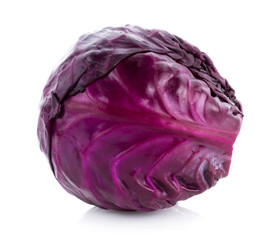 Purple cabbage isolated on white background