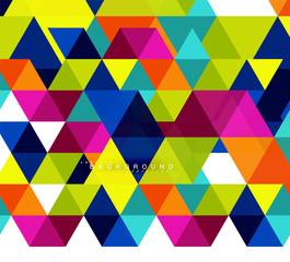 Multicolored triangles abstract background, mosaic tiles concept