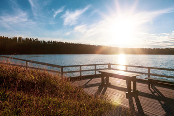 Fototapeta premium Camingplatz an einem See in Schweden