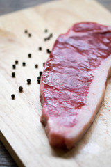 Red Raw Steak Sirloin against