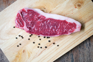 Red Raw Steak Sirloin against