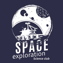 Grunge style space logo