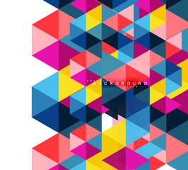 Multicolored triangles abstract background, mosaic tiles concept