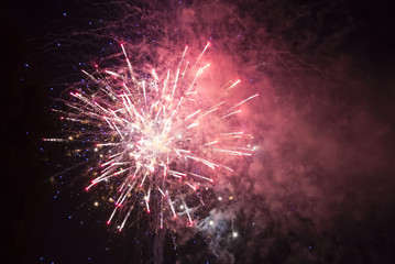 Bright colorful salute in the sky on a holiday