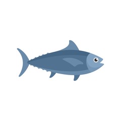 Tuna fish icon. Flat illustration of tuna fish vector icon for web isolated on white