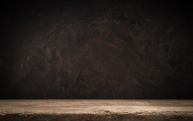 black background and desk board table