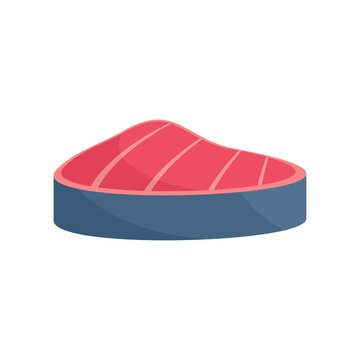 Piece of tuna icon. Flat illustration of piece of tuna vector icon for web isolated on white
