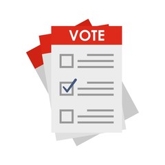 Election paper icon. Flat illustration of election paper vector icon for web isolated on white