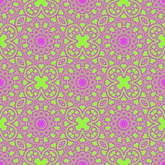 vector illustration. pattern with floral mandala, decorative border. design for print fabric, super bandana.