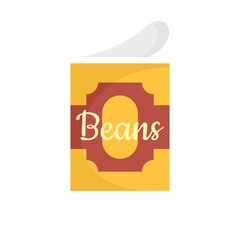 Beans tin can icon. Flat illustration of beans tin can vector icon for web isolated on white