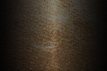 Panel with circles, dots, points of different shades of Golden color. Halftone effect. Digital gradient. Luxury background.