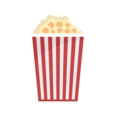 Popcorn box icon. Flat illustration of popcorn box vector icon for web isolated on white