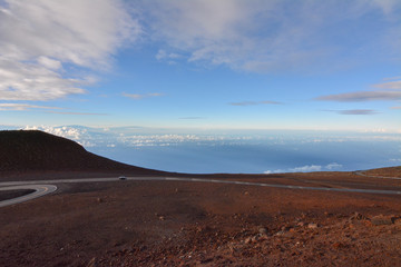 The road to the summit of Haleakala on Maui, Hawaii.