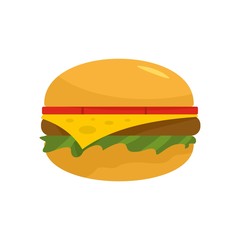 American burger icon. Flat illustration of american burger vector icon for web isolated on white