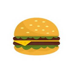 Unhealthy burger icon. Flat illustration of unhealthy burger vector icon for web isolated on white