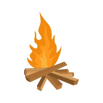 Small woods fire icon. Flat illustration of small woods fire vector icon for web isolated on white