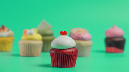 Birthday Cake On Color For The Background