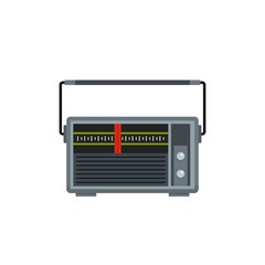 Red line radio icon. Flat illustration of red line radio vector icon for web isolated on white