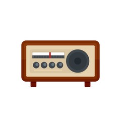 Vintage radio icon. Flat illustration of vintage radio vector icon for web isolated on white