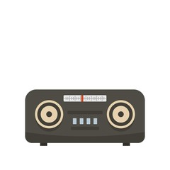 Vintage fm radio icon. Flat illustration of vintage fm radio vector icon for web isolated on white