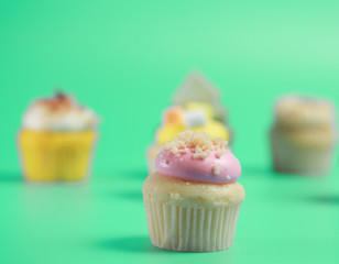 Birthday Cake On Color For The Background