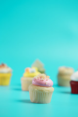 Birthday Cake On Color For The Background