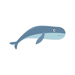 Blue whale icon. Flat illustration of blue whale vector icon for web isolated on white