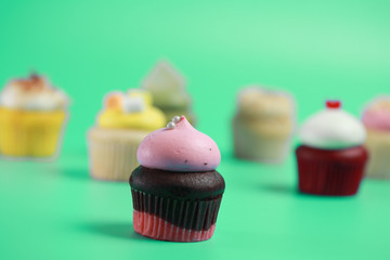 Birthday Cake On Color For The Background