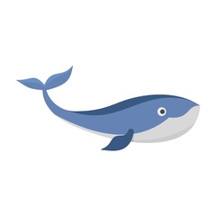 Sea whale icon. Flat illustration of sea whale vector icon for web isolated on white