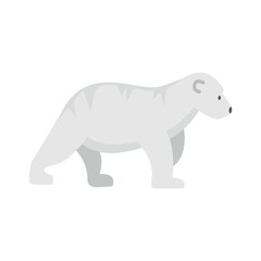 Polar bear kid icon. Flat illustration of polar bear kid vector icon for web isolated on white