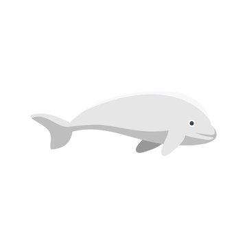Beluga whale icon. Flat illustration of beluga whale vector icon for web isolated on white