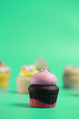 Birthday Cake On Color For The Background