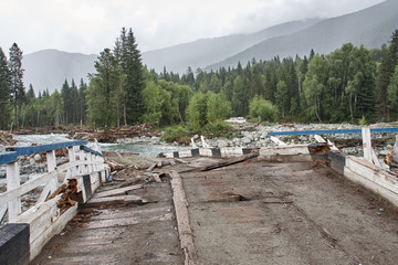 After a flood of the mountain river. Altai, Siberia.