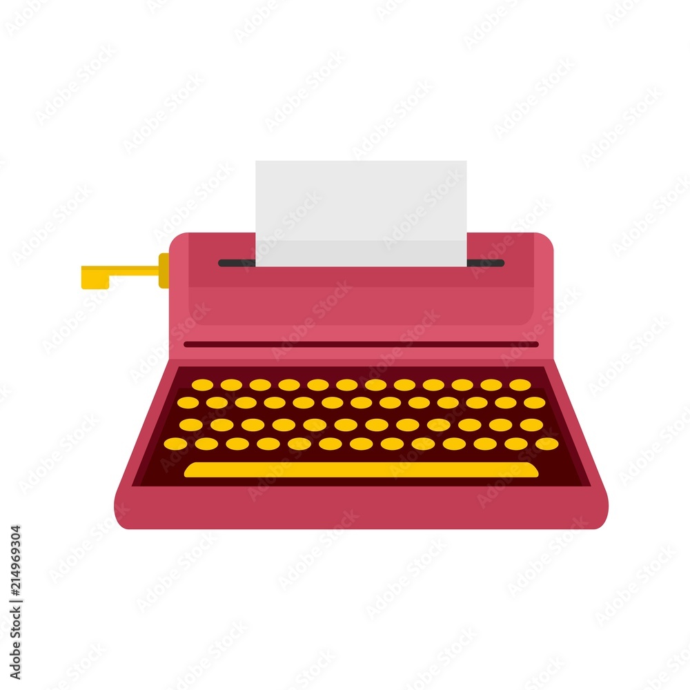 Poster retro style typewriter icon. flat illustration of retro style typewriter vector icon for web isolate