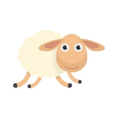 Running sheep icon. Flat illustration of running sheep vector icon for web isolated on white