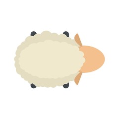 Sheep air view icon. Flat illustration of sheep air view vector icon for web isolated on white