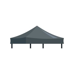 Black tent icon. Flat illustration of black tent vector icon for web isolated on white