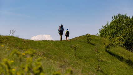 Exploring the beautiful landscape in Transylvania, Romania on a sunny spring day.