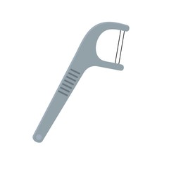 Hand tooth floss icon. Flat illustration of hand tooth floss vector icon for web isolated on white