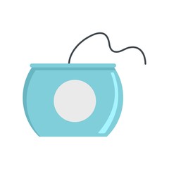 Open dental floss box icon. Flat illustration of open dental floss box vector icon for web isolated on white